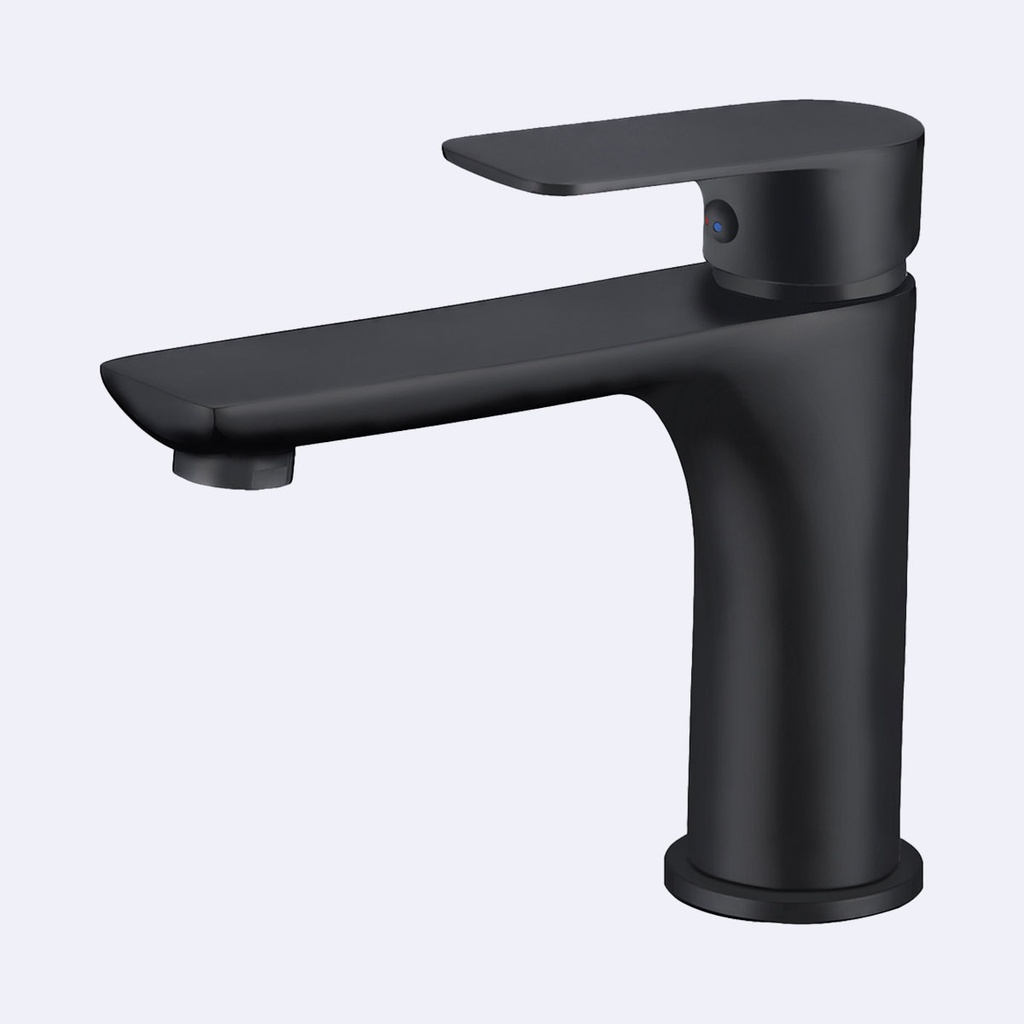 Mezcladora  Hove Monomando Baja Para Lavamanos  Modelo Creta Acabado Negro Mate 15Cm X 18Cm X 3Cm