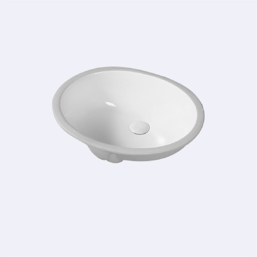 Lavamanos Bajo Mesón Hove Ovalado  Modelo Super White Acabado Blanco 49Cm X 40Cm X 19Cm