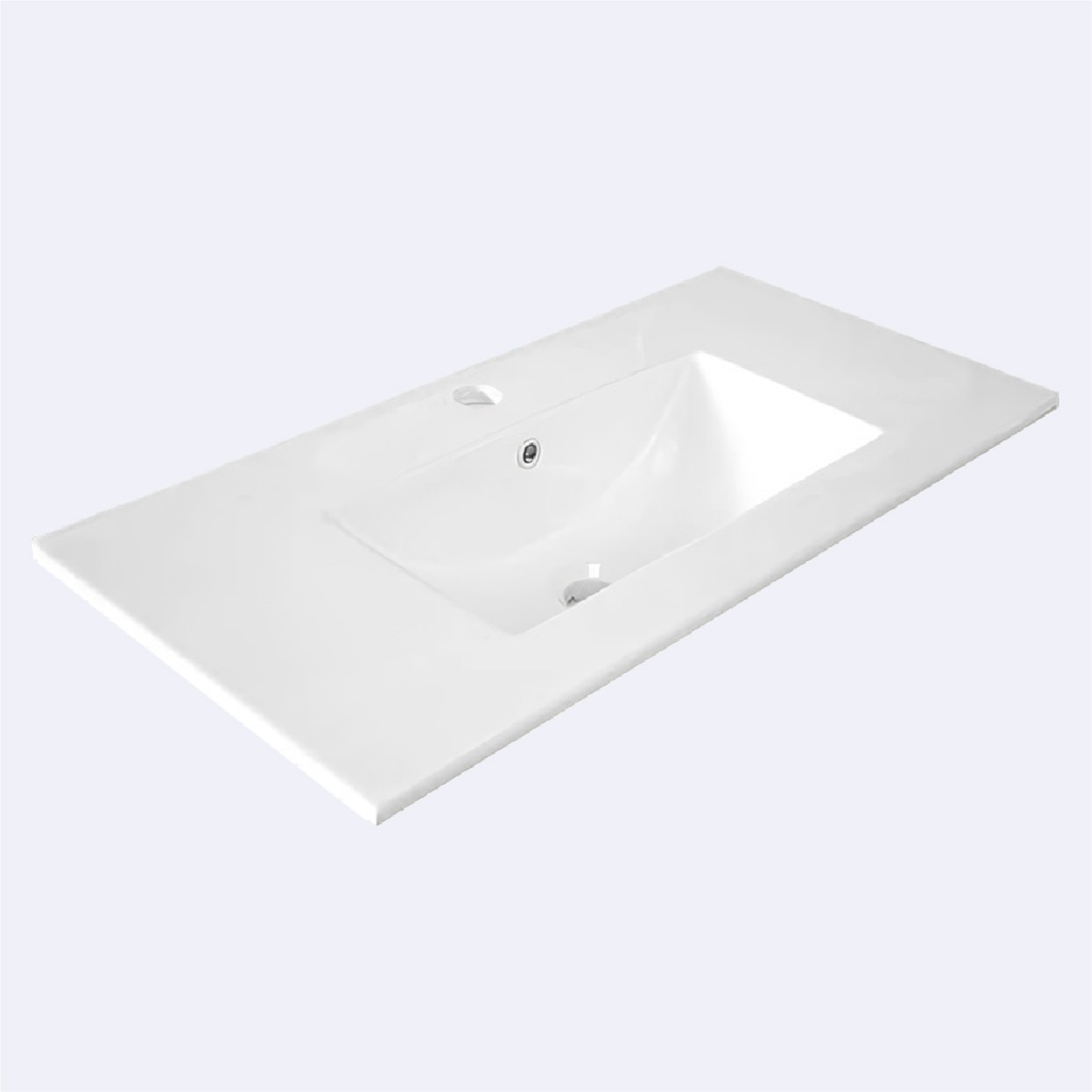 Mesón Con Lavamanos  Hove Para Empotre Rectangular  Modelo Super White Acabado Blanco 61Cm X 46Cm X 17Cm