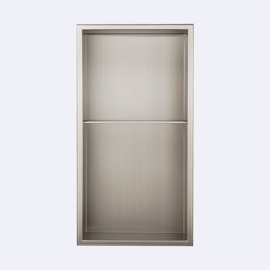 Organizador Empotrable Para  Ducha Hove 2 Niveles  Modelo Nicho Acabado Acero Inox. 61Cm X 30Cm X 10Cm