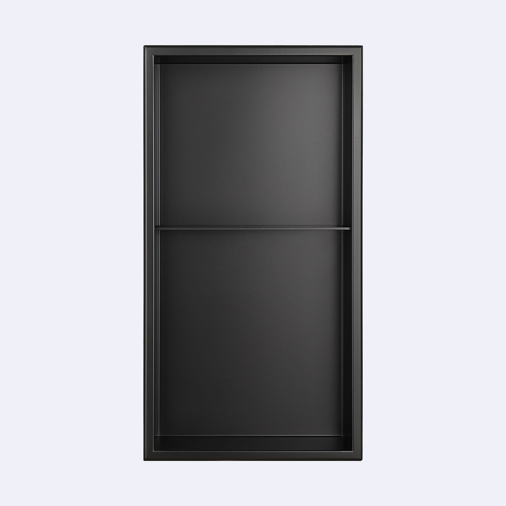 Organizador Empotrable Para  Ducha Hove 2 Niveles  Modelo Nicho Acabado Negro Mate 61Cm X 30Cm X 10Cm