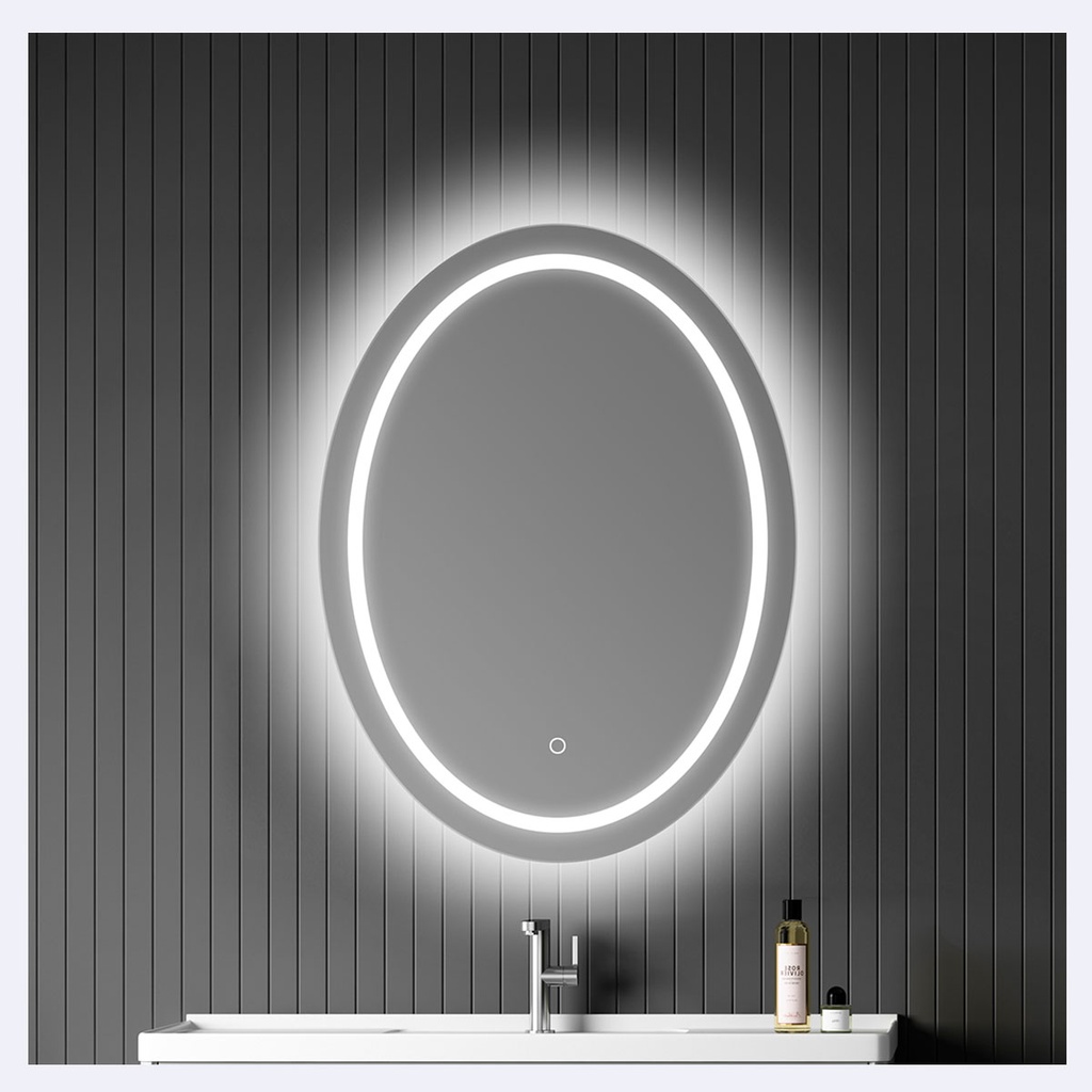 Espejo Hove Ovalado  Modelo H-3006 Con Iluminación Led  60Cm X 80Cm X 3Cm