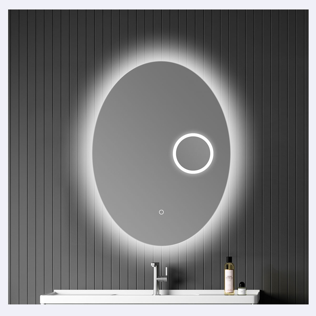Espejo Hove Ovalado  Modelo H-3004 Con Iluminación Led  60Cm X 80Cm X 3Cm