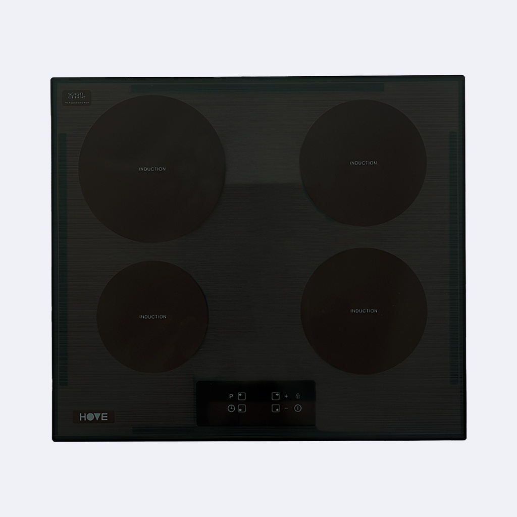 Cocina Empotrable Hove De Inducción Cristal Arenado Negro  60Cm