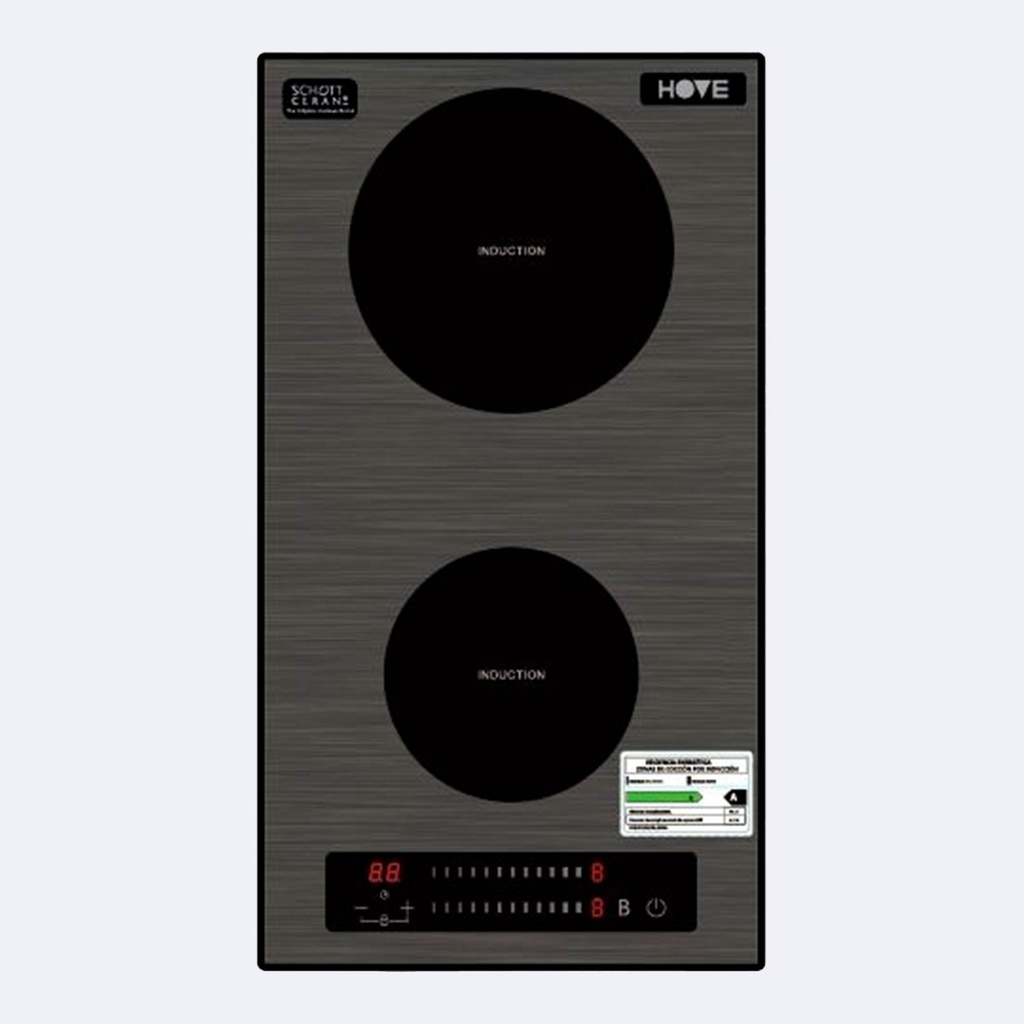 Cocina Empotrable Hove De Inducción Cristal Negro 30Cm
