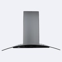 Campana De Extracción Hove Decorativa Isla Acero Inoxidable Con Vidrio Curvo  90Cm