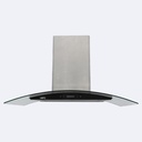 Campana De Extracción Hove Decorativa De Pared Acero Inoxidable Con Vidrio Curvo  90Cm