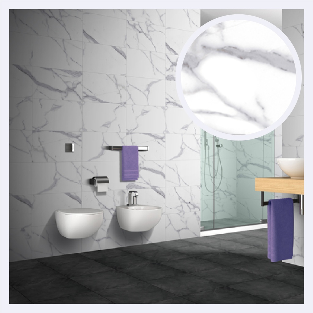 Ceramica Tipo Marmolizado Calacata  Grey (30.5X60)Cm