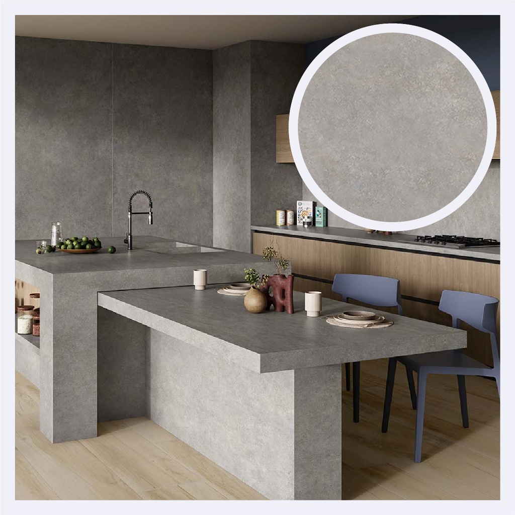 Porcelanato Tipo Cemento Feroe  Dark Grey (120X280X0.6)Cm