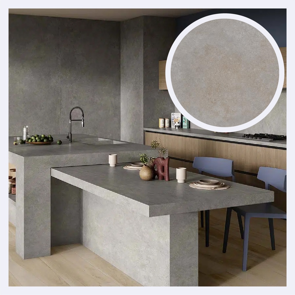 Porcelanato Tipo Cemento Feroe  Dark Grey (60X120X1)Cm