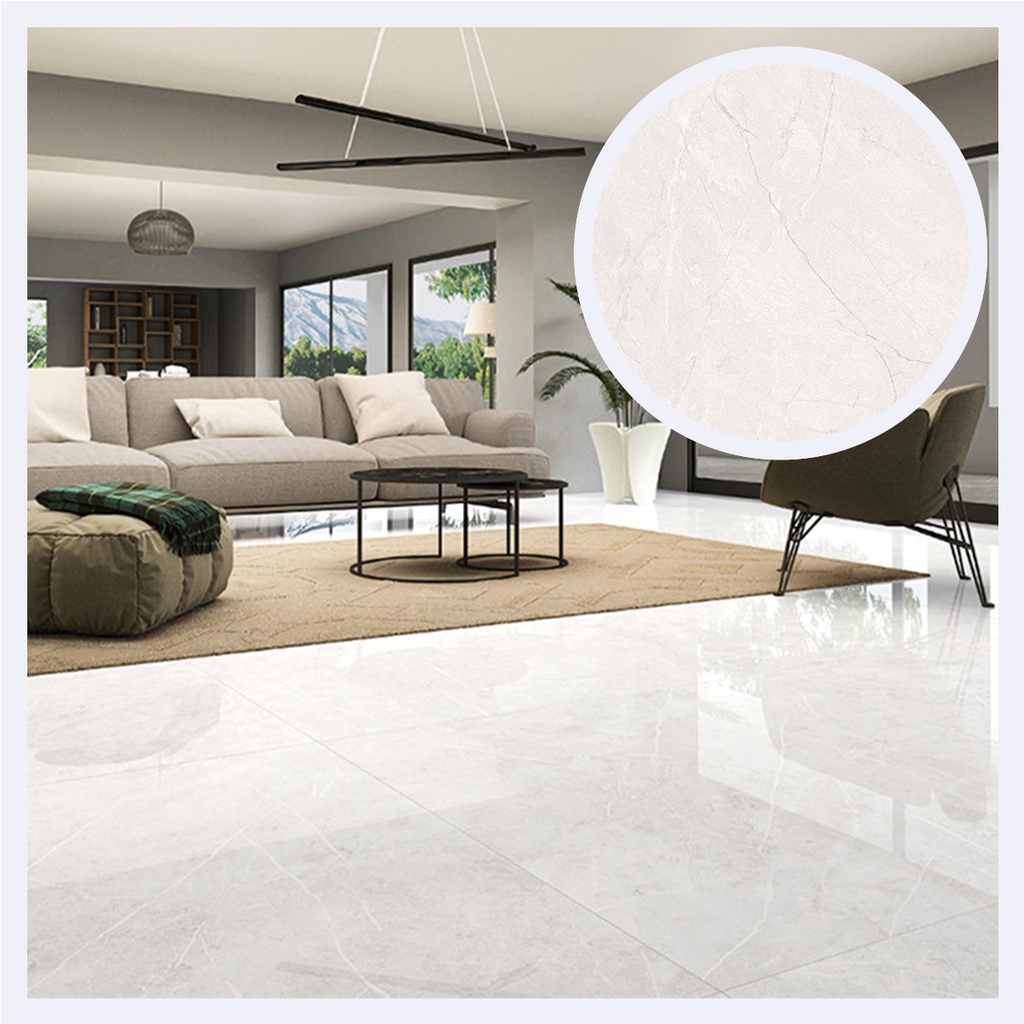 Porcelanato Tipo Marmolizado Miami Bianco  Blanco (60X120X0.9)Cm