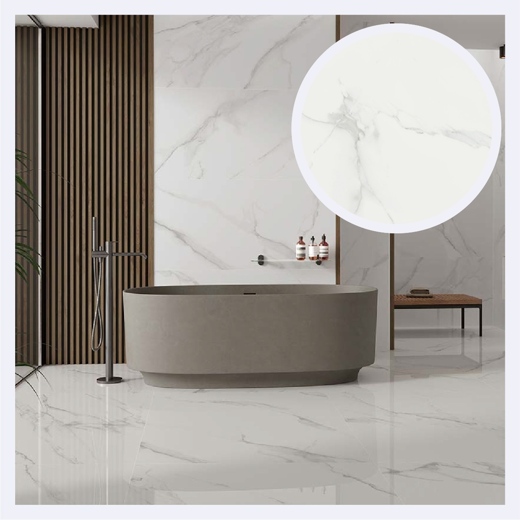 Porcelanato Tipo Marmolizado Lumiere  White (120X280X0.6)Cm