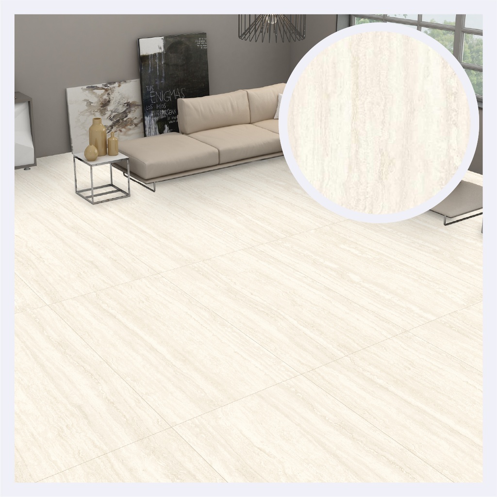 Porcelanato Tipo Marmolizado Travertino Mist   (60X120X0.9)Cm
