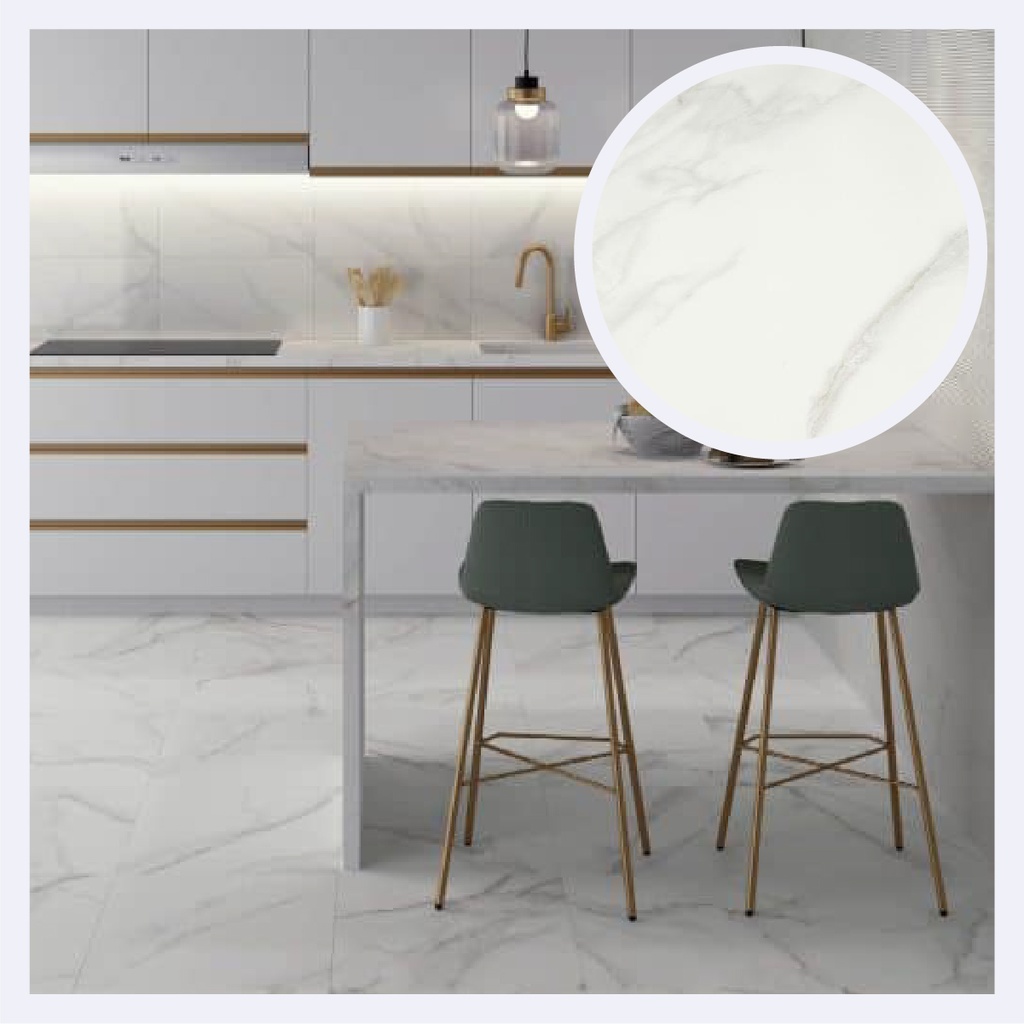 Porcelanato Tipo Marmolizado Lumiere  White (60X120X1)Cm