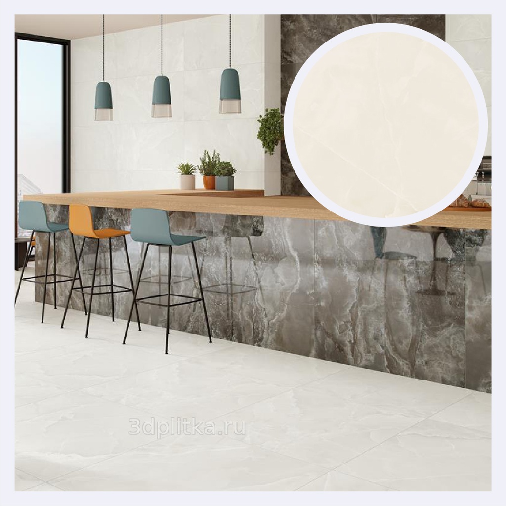 Porcelanato Tipo Marmolizado Scarlet Soft  Ivory (60X120X1)Cm