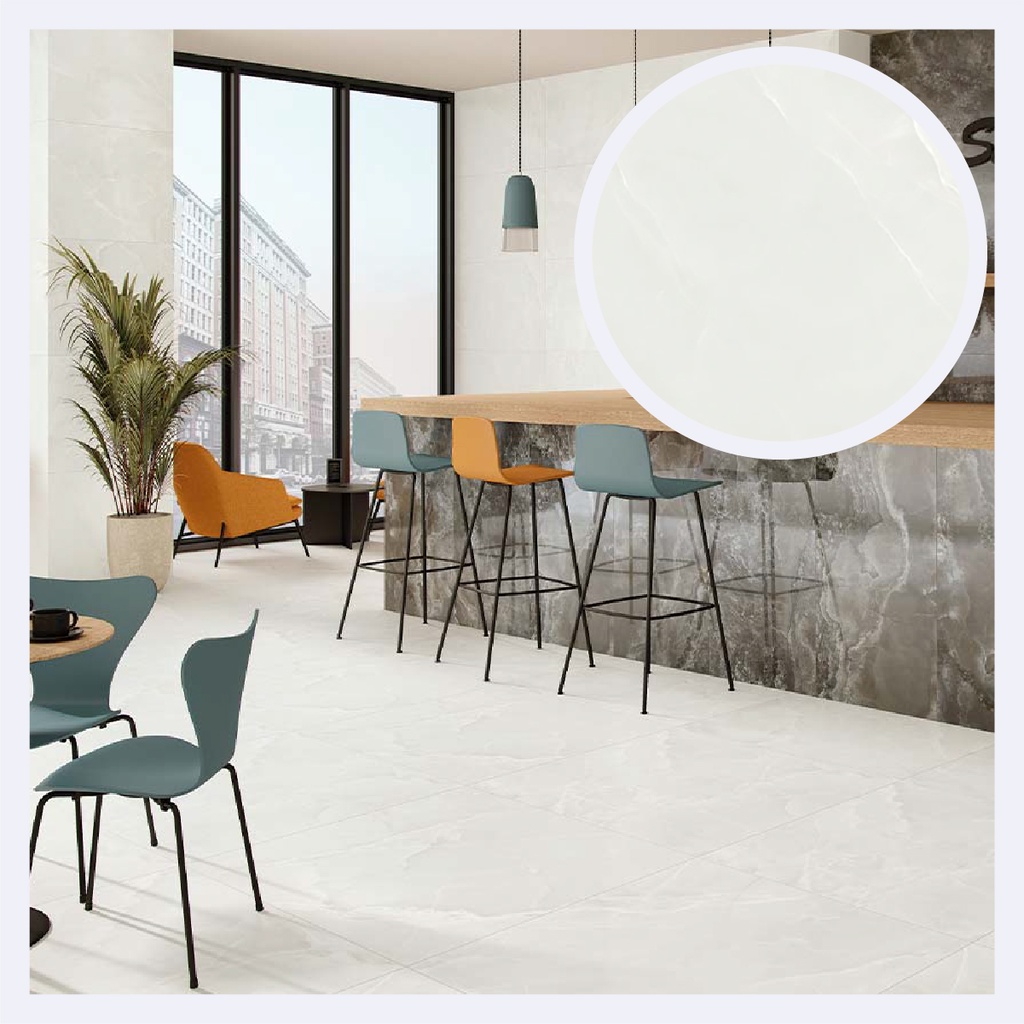 Porcelanato Tipo Marmolizado Scarlet Soft  White (60X120X1)Cm