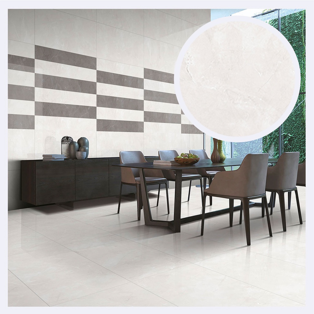 Porcelanato Tipo Marmolizado Barcelona  Bianco (60X120X0.9)Cm
