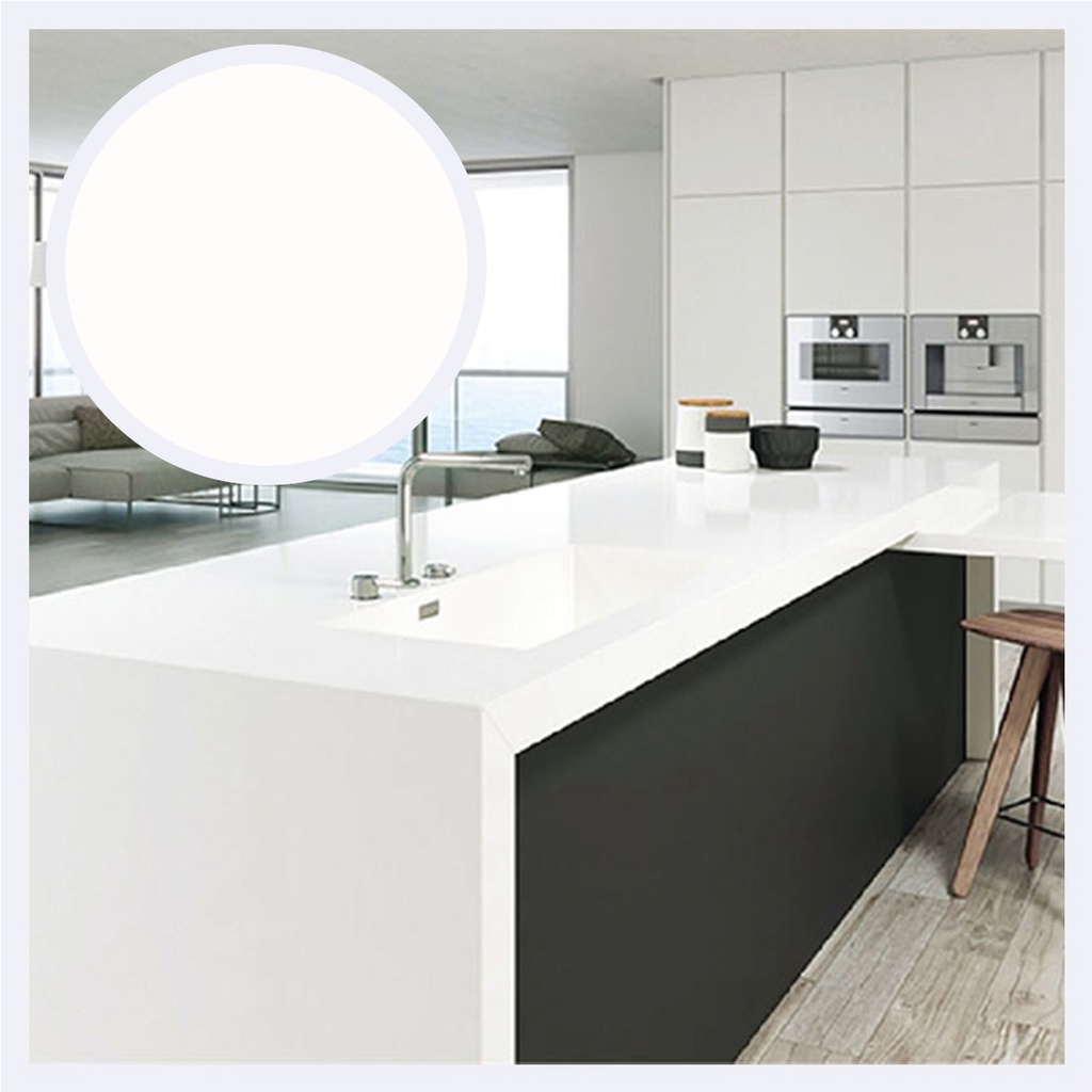 Piedra Tipo Sinterizada Plano Basic  Pure White (160X320X1.2)Cm