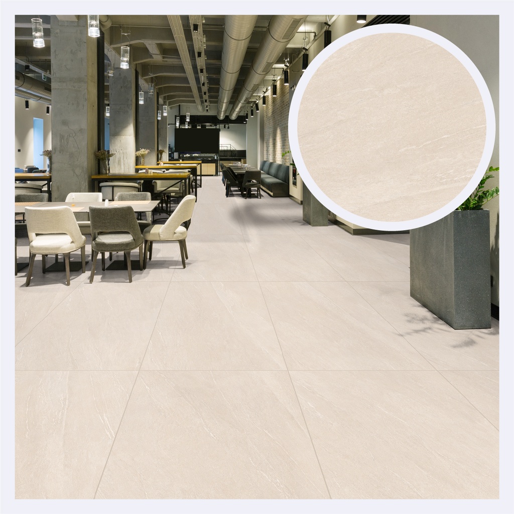 Porcelanato Tipo Cemento Croma  Ivory (80X160X0.9)Cm