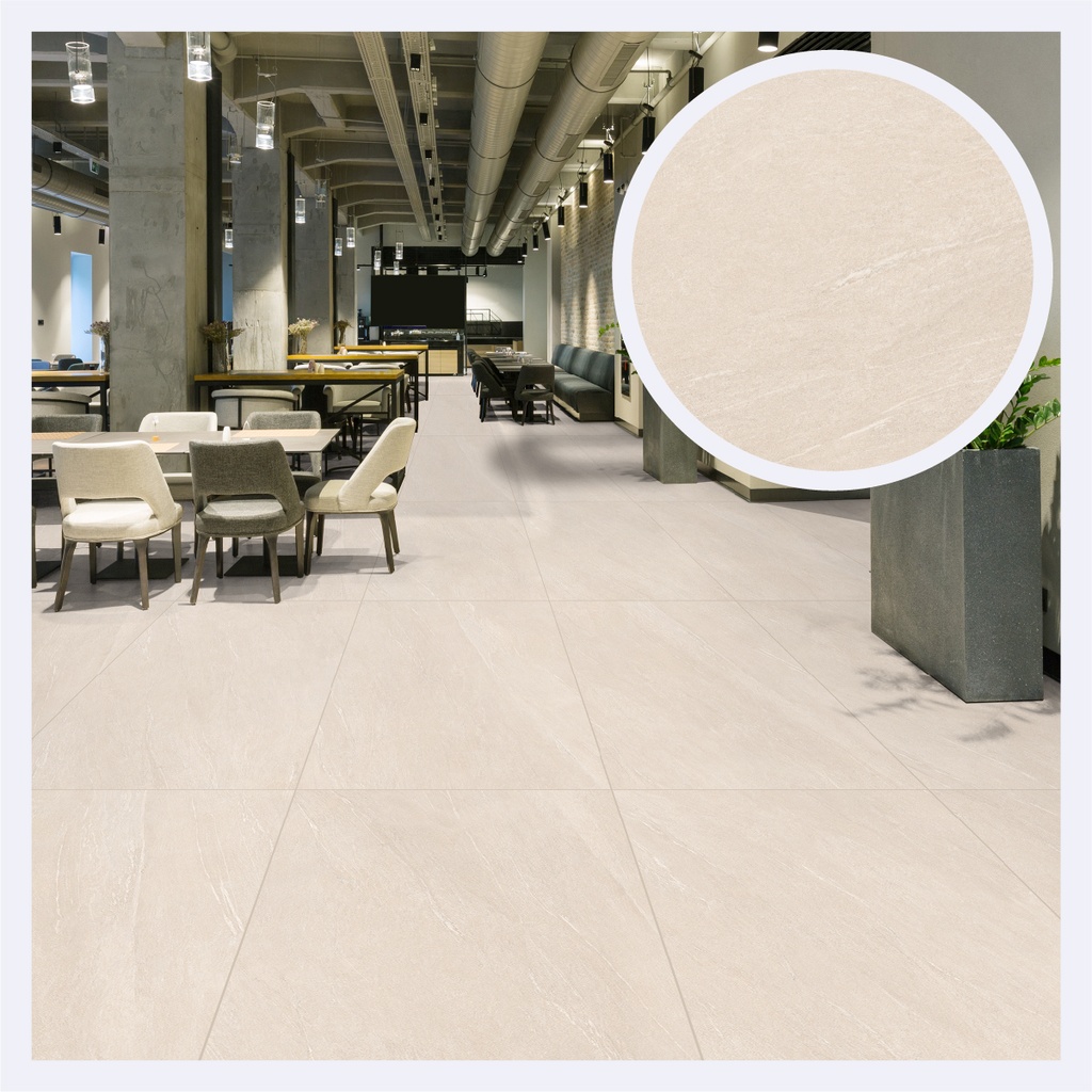 Porcelanato Tipo Cemento Croma  Ivory (60X120X0.9)Cm