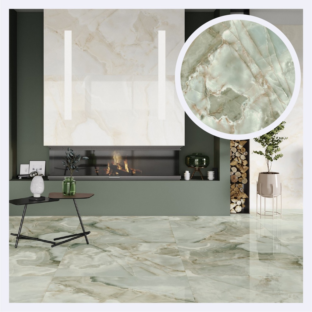 Porcelanato Tipo Marmolizado Reves De Rex  Jade (120X240X0.6)Cm
