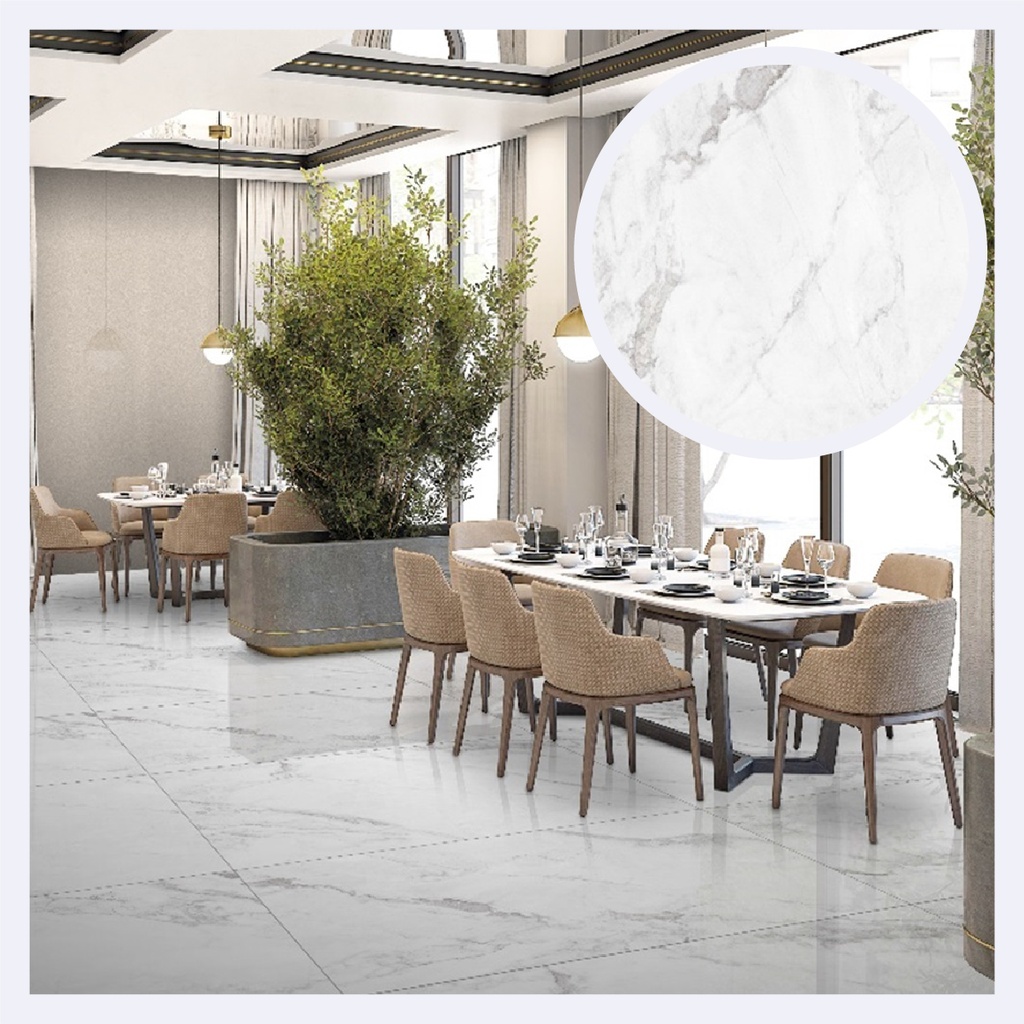 Porcelanato Tipo Marmolizado Statuario Mars  White (80X160X0.9)Cm