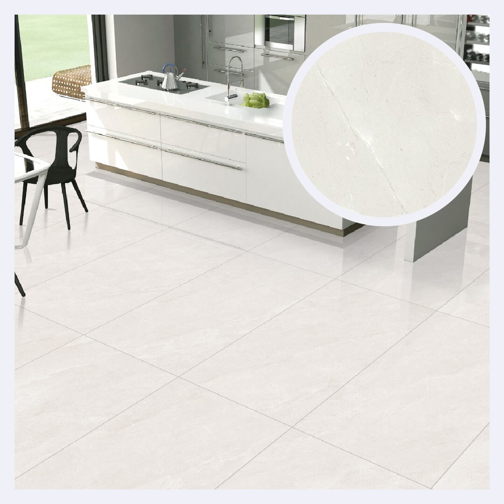 Porcelanato Tipo Marmolizado Lisa  Bianco (80X160X0.9)Cm