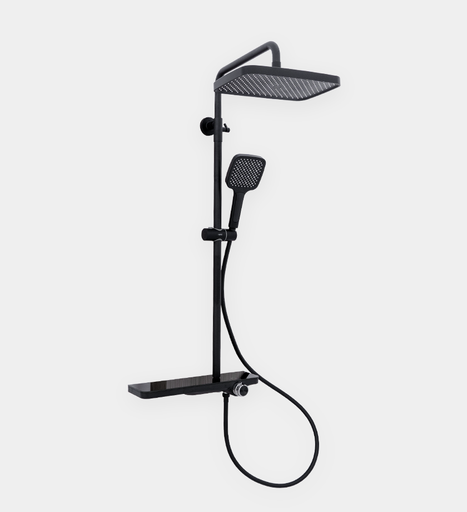 [BAGRMD.0300] Mezcladora Barra 3 Funciones Hove Monomando De Ducha  Modelo New Style Acabado Negro Mate 82Cm X 38Cm X 10Cm