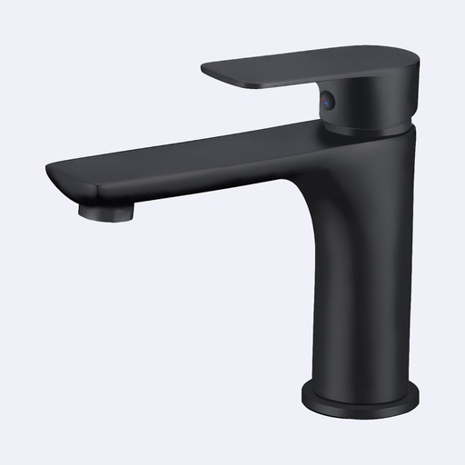 [BAGRML.0264] Mezcladora  Hove Monomando Baja Para Lavamanos  Modelo Creta Acabado Negro Mate 15Cm X 18Cm X 3Cm
