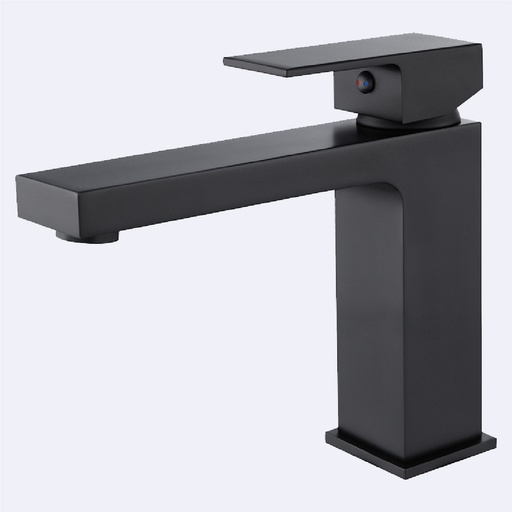 [BAGRML.0269] Mezcladora  Hove Monomando Baja Para Lavamanos  Modelo Ceos Ii Acabado Negro Mate 15Cm X 5Cm X 16Cm