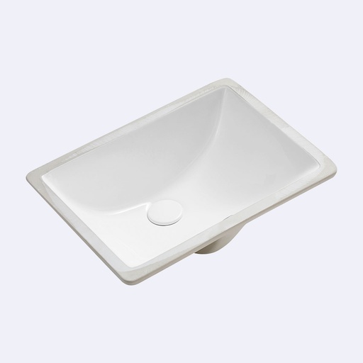 [BALMBM.0022] Lavamanos Bajo Mesón Hove Rectangular  Modelo Super White Acabado Blanco 51Cm X 38Cm X 19Cm