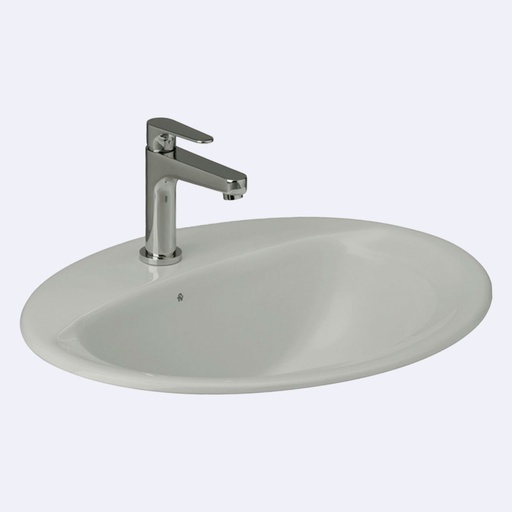 [BALMDE.0019] Lavamanos Para Empotrar Fv Ovalado  Modelo Elea Oval Acabado Blanco 45Cm X 52Cm X 21Cm