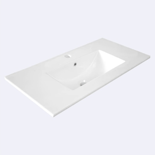 [BALMDE.0052] Mesón Con Lavamanos  Hove Para Empotre Rectangular  Modelo Super White Acabado Blanco 61Cm X 46Cm X 17Cm