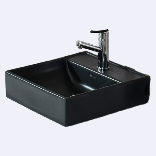 [BALMSM.0161] Lavamanos Para Sobre Mesón Fv Rectangular  Modelo Mozart Acabado Negro Mate 40Cm X 42Cm X 21Cm