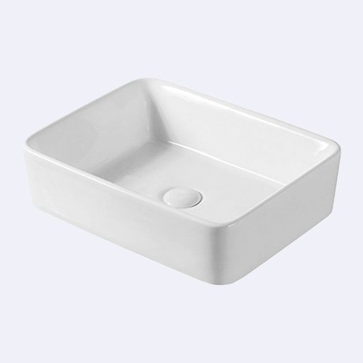 [BALMSM.0197] Lavamanos Para Sobre Mesón Hove Rectangular  Modelo A022 Acabado Blanco 48Cm X 37Cm X 13Cm