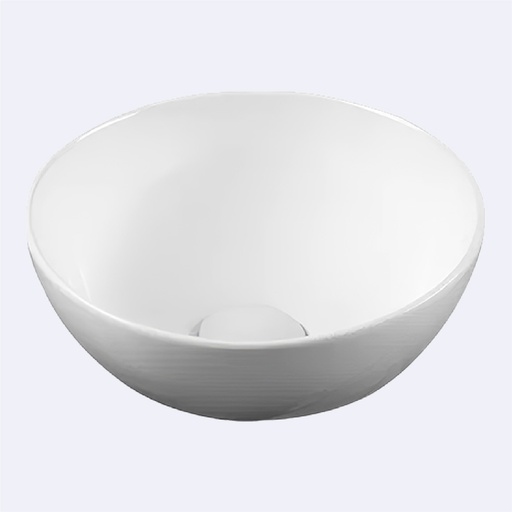 [BALMSM.0248] Lavamanos Para Sobre Mesón Hove Redondo  Modelo A435 Acabado Blanco 40Cm X 40Cm X 13Cm