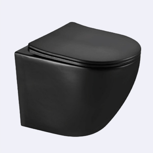 [BASRIN.0172] Inodoro Hove Suspendido  Modelo Torney Acabado Negro Mate 53Cm X 36Cm X 35Cm