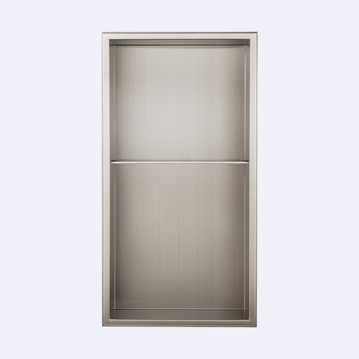 [CBCBAP.0430] Organizador Empotrable Para  Ducha Hove 2 Niveles  Modelo Nicho Acabado Acero Inox. 61Cm X 30Cm X 10Cm