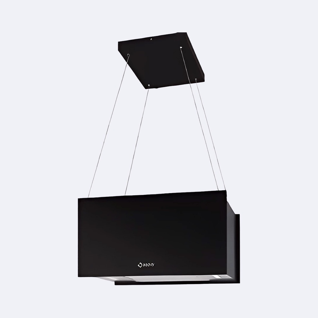 Campana De Extracción Hove Decorativa Isla Diseño Lámpara Cristal Negro 60Cm