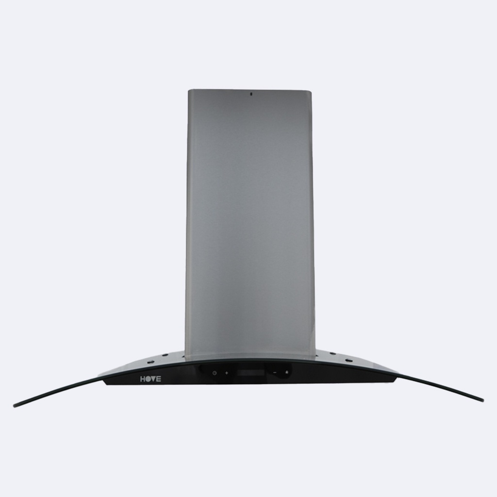 Campana De Extracción Hove Decorativa Isla Acero Inoxidable Con Vidrio Curvo  90Cm