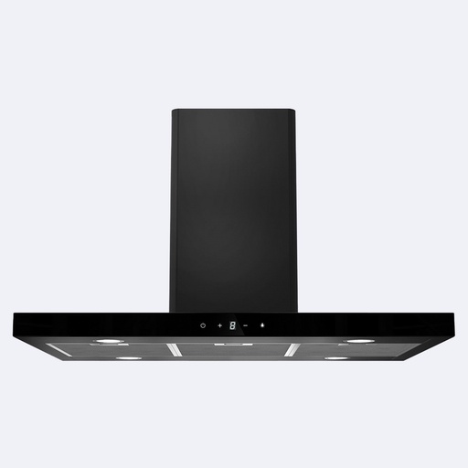[ELCEDI.0040] Campana De Extracción Hove Decorativa Isla Diseño Lineal Negra 90Cm