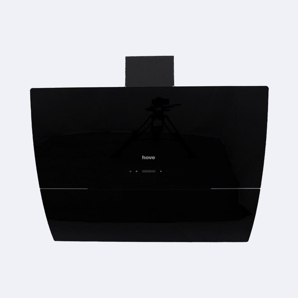 Campana De Extracción Hove Decorativa De Pared Vidrio Curvo Negro De 90Cm
