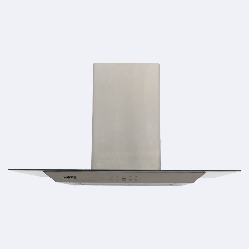 Campana De Extracción Hove Decorativa De Pared Acero Inoxidable Con Vidrio Recto  90Cm