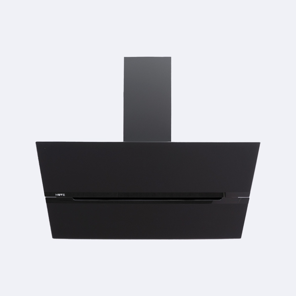 Campana De Extracción Hove Decorativa De Pared Vidrio Recto Negro De 90Cm