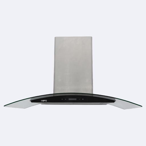 [ELCEDP.0077] Campana De Extracción Hove Decorativa De Pared Acero Inoxidable Con Vidrio Curvo  90Cm