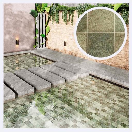 [PRCRPI.0143] Ceramica Tipo Piedra Precorte Bali Tm  Verde (30X45)Cm