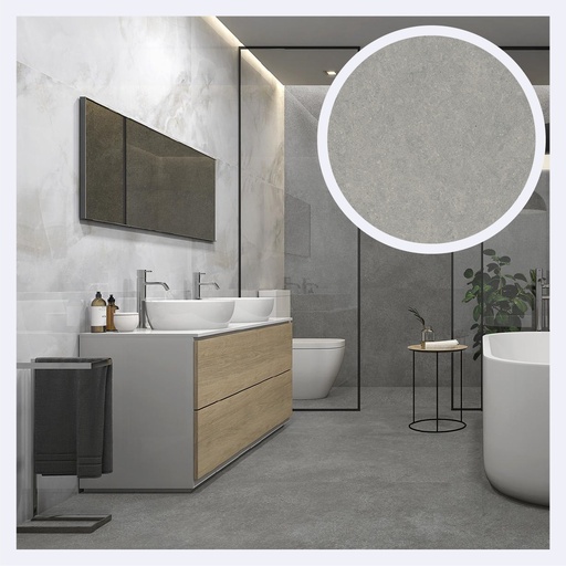 [PRPLCE.0475] Porcelanato Tipo Cemento Cemento  Gris (60X120X0.9)Cm