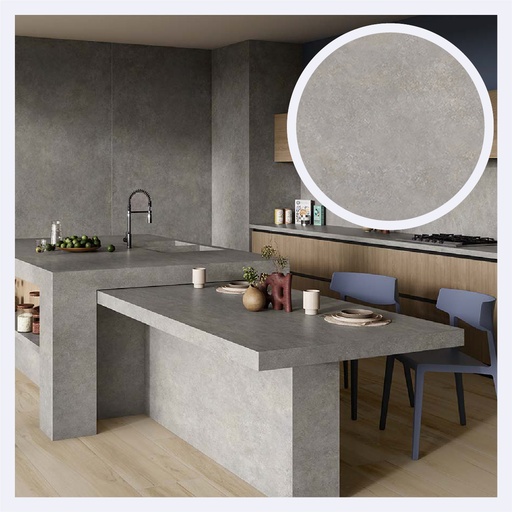 [PRPLCE.0499] Porcelanato Tipo Cemento Feroe  Dark Grey (120X280X0.6)Cm
