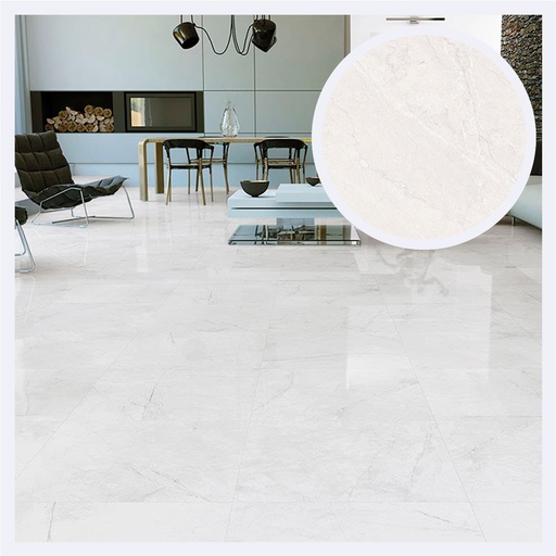 [PRPLMR.0394] Porcelanato Tipo Marmolizado Miami Bianco  Blanco (80X160X0.9)Cm
