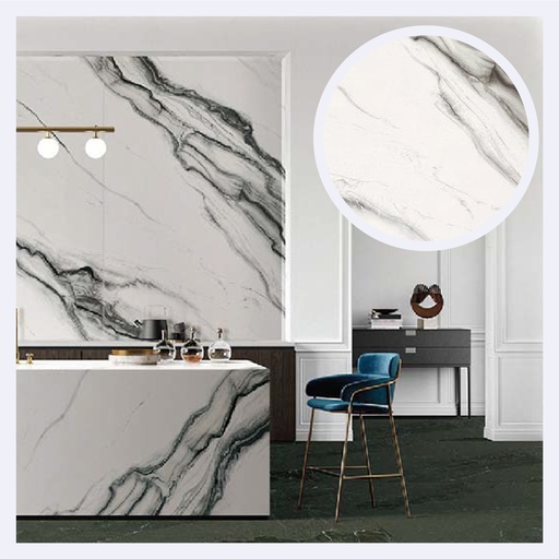 [PRPLMR.0483] Porcelanato Tipo Marmolizado Panda   (120X270X0.9)Cm